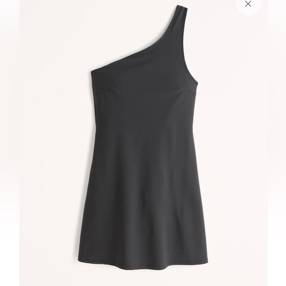 Abercrombie One-Shoulder Traveler Mini Dress, black, small
